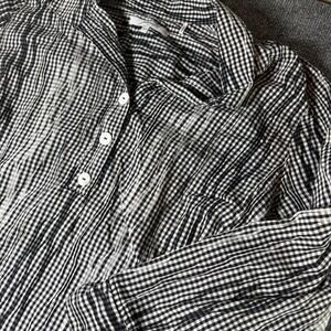 Foxcroft NYC Black White Gingham Check Crinkle Shirt Dress Tunic 20W